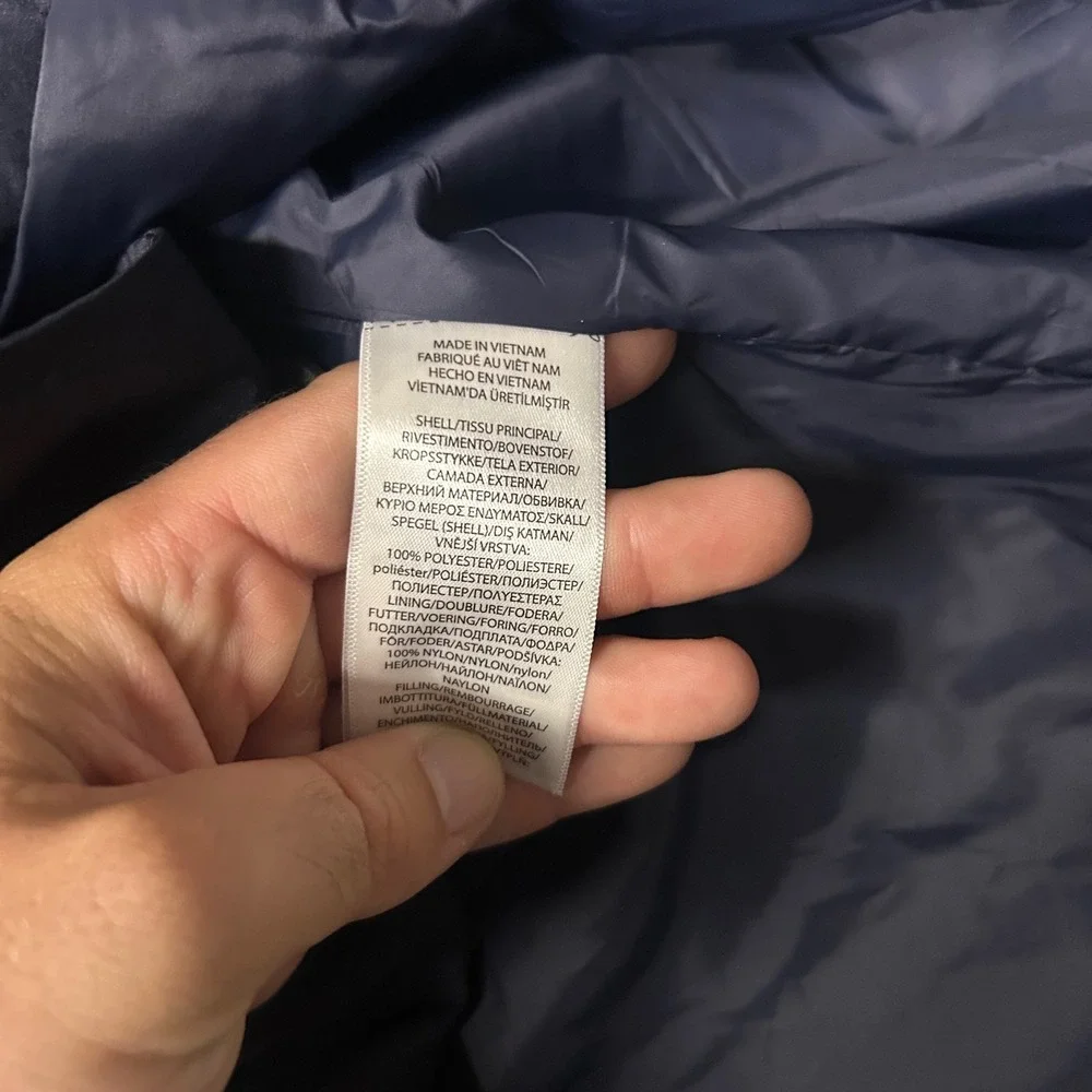 Polo Ralph Lauren Car Coat Men Large Navy Blue Commuter Front Shell Jacket